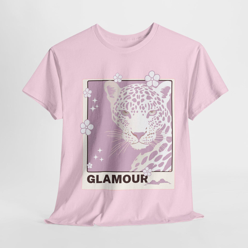 Glamour Leopard Unisex Heavy Cotton T-Shirt, Cute Tee, Fashion T-Shirt, Wild Animal Shirt
