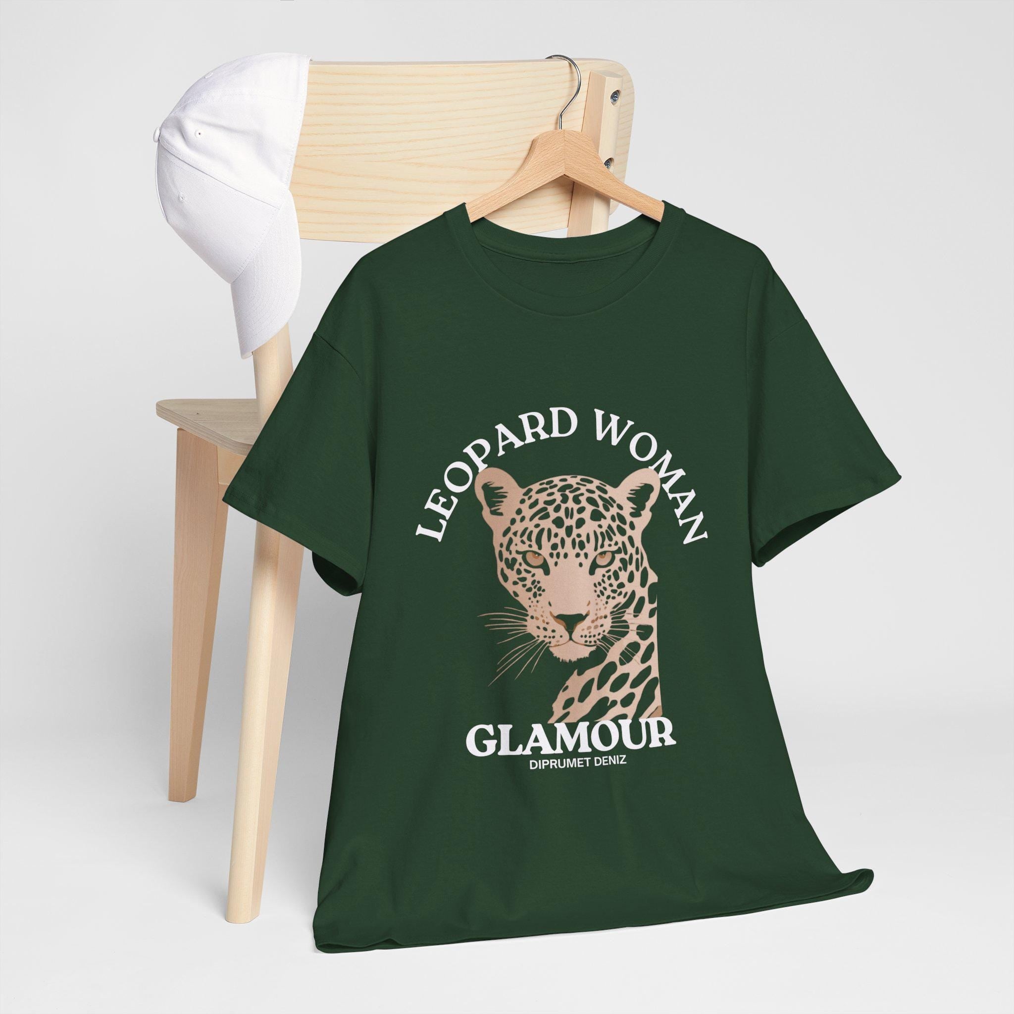 Leopard Woman Unisex Heavy Cotton T-Shirt,  Stylish Wildlife Shirt