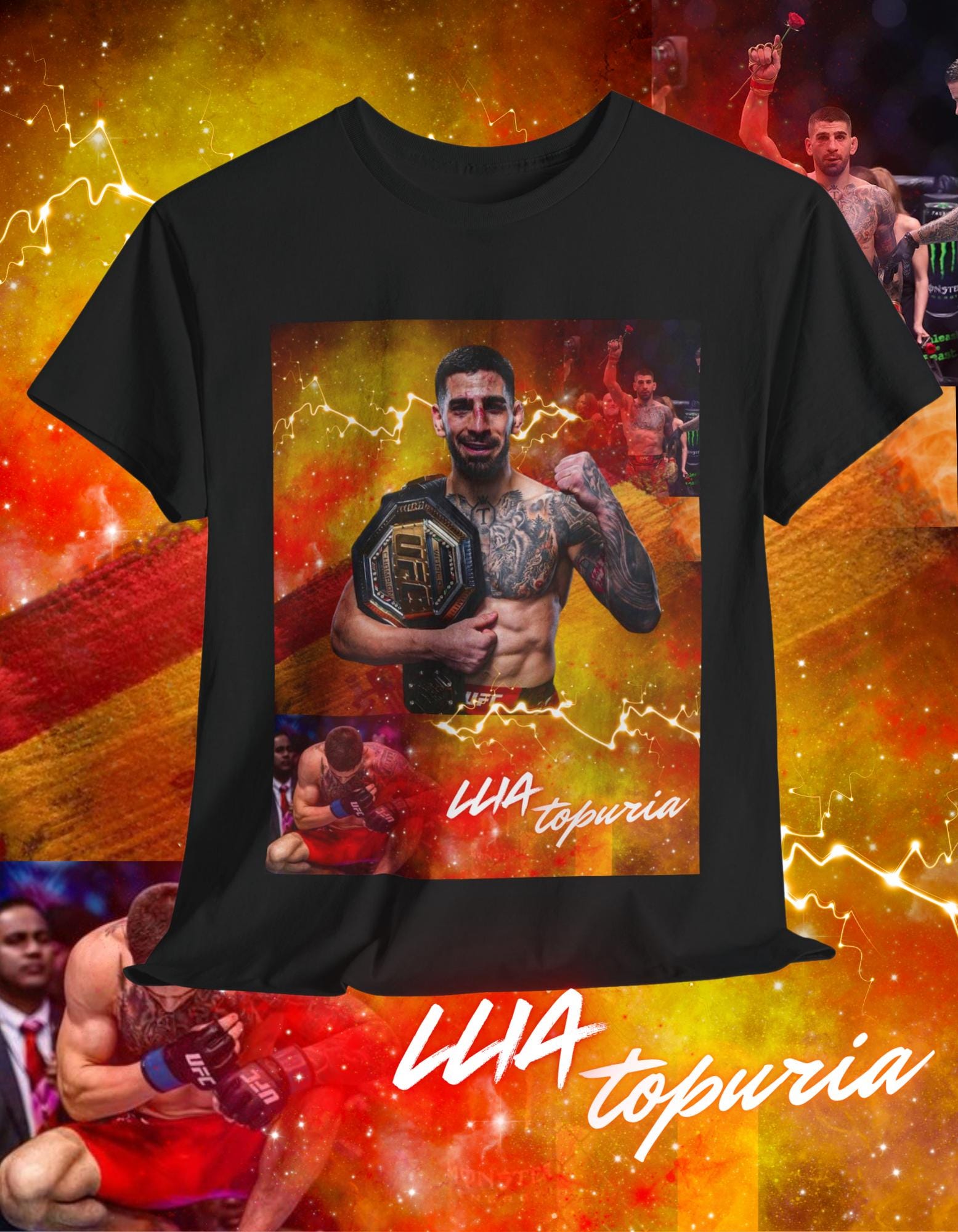 Ilia Topuria "el matador" t-shirt, fan tee, martial arts shirts, 90's Retro Graphic Tee, UFC Fighter, mma, ufc t-shirt, UFC Bootleg Tee