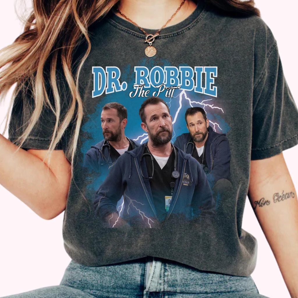 Dr. Robbie T-shirt | 90's Style Bootleg Rap Shirt, Dr. Robbie The Pitt Fan Shirt, Noah Wyle Fan, The Pitt Tshirt, Medical First Responder