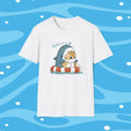 Kawaii Shark Mofusand T-Shirt | Cute Cat Graphic Tee | Aesthetic Unisex Streetwear | Soft Pastel Japanese Style Tee | Harajuku Gift Idea
