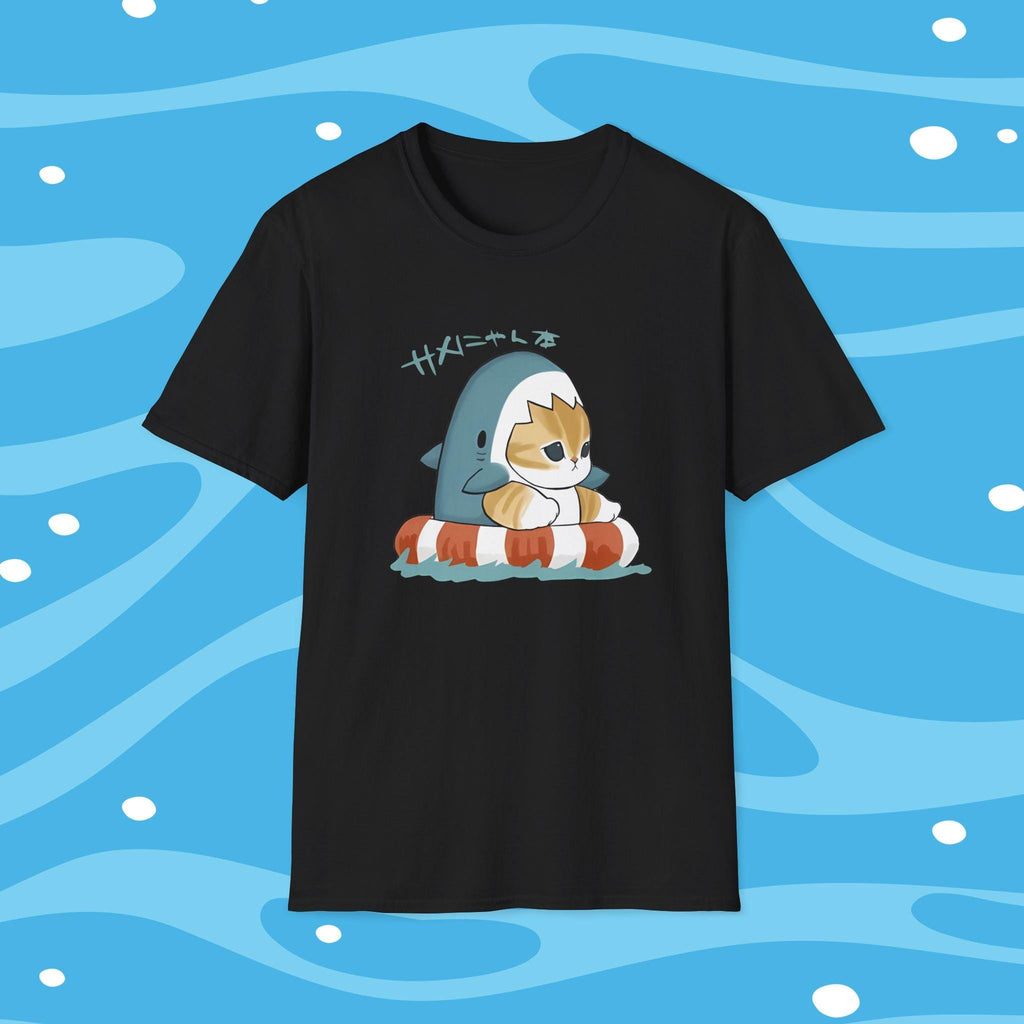 Kawaii Shark Mofusand T-Shirt | Cute Cat Graphic Tee | Aesthetic Unisex Streetwear | Soft Pastel Japanese Style Tee | Harajuku Gift Idea