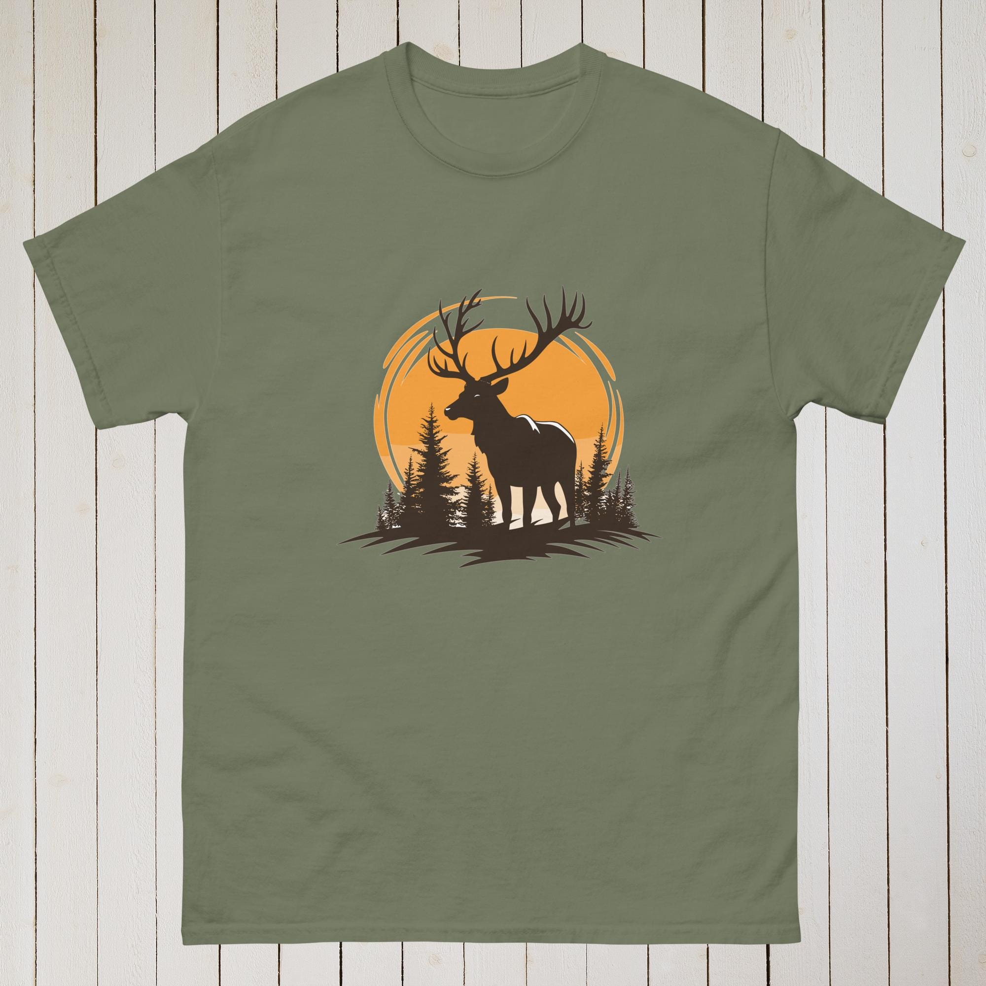 Deer in the Sunset â€“ Nature Design for Outdoor Lovers â€“ Classic Unisex T-Shirt
