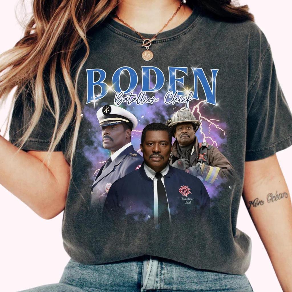 Chief Boden 90's Style T-Shirt | Chief Wallace Boden, Chicago Fire Tv Show, Chicago Fire Fan Shirt, Gift for Eamonn Walker Fan, Tv Series