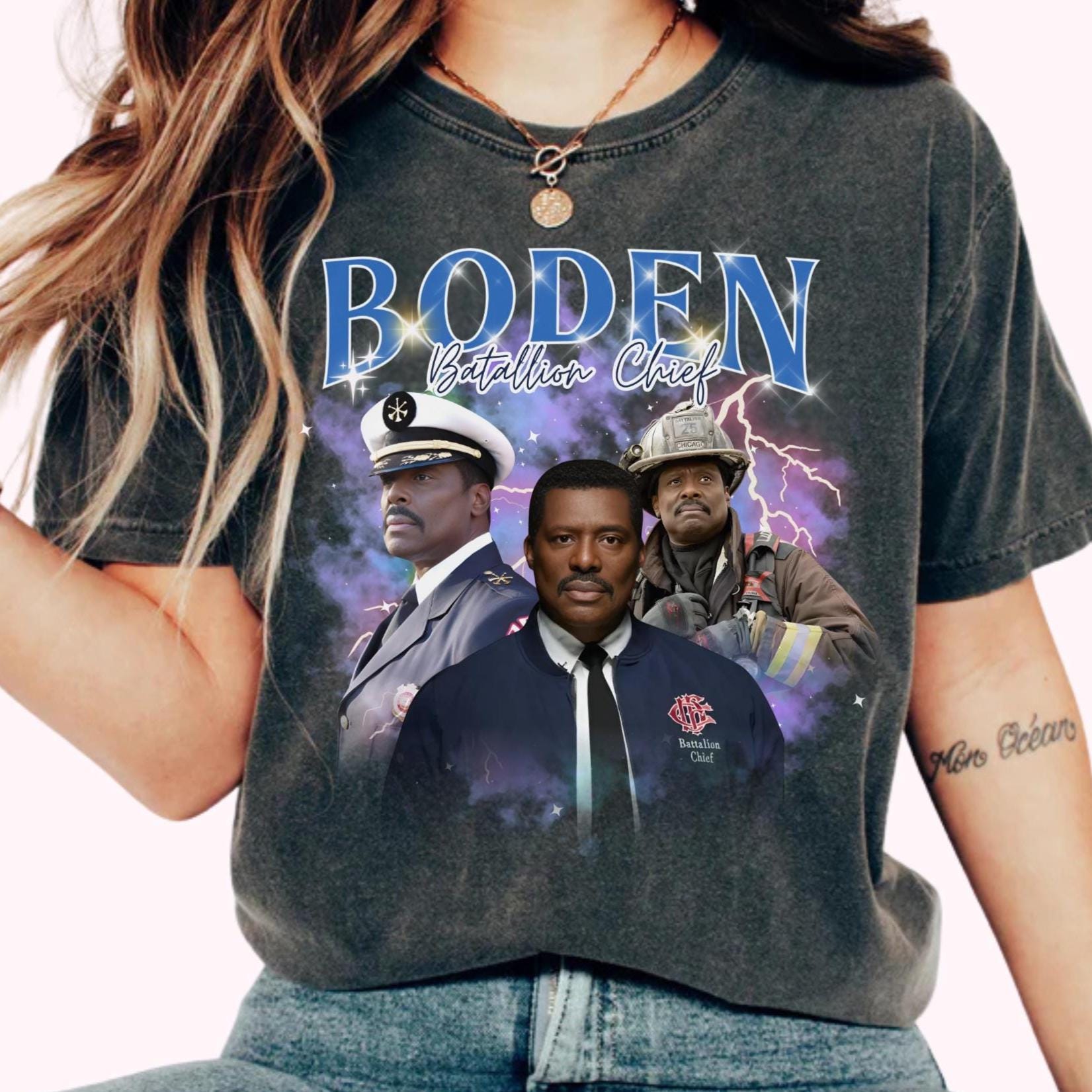 Chief Boden 90's Style T-Shirt | Chief Wallace Boden, Chicago Fire Tv Show, Chicago Fire Fan Shirt, Gift for Eamonn Walker Fan, Tv Series