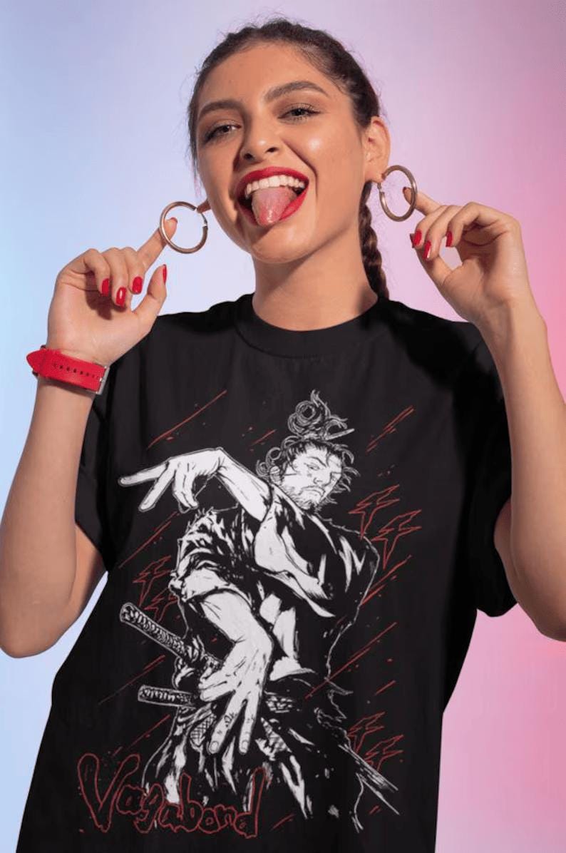 Vagabond T-shirt Musashi Miyamoto Matahachi Honiden Anime Manga Shirt All Size , Gift For Women and Man