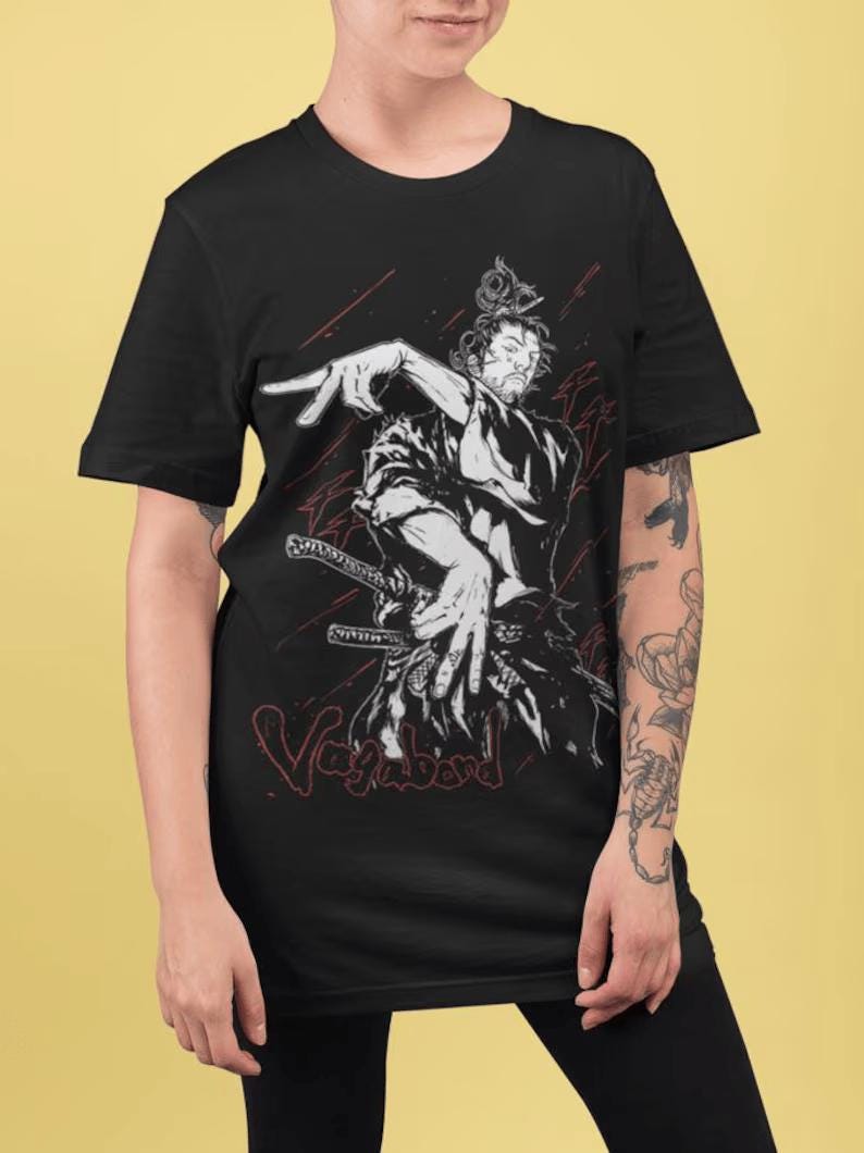 Vagabond T-shirt Musashi Miyamoto Matahachi Honiden Anime Manga Shirt All Size , Gift For Women and Man