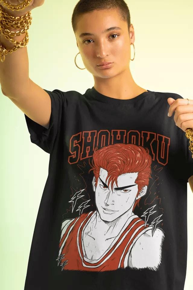 slamdunk tshirt, slamdunk anime, hanamichi sakuragi Shirt, shohoku shirt, slam dunk manga, japanese anime shirt, Kaede Rukawa shirt
