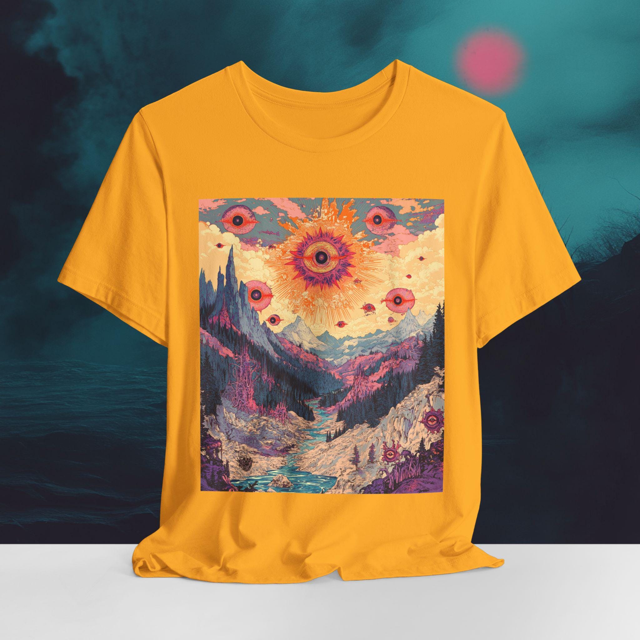 Cosmic Watchers Psychedelic T-Shirt | Trippy Apparel | Surreal Apparel | Eye Art Tee, Funky Vibe Clothing | Bella Canvas Shirt XS to 5XL