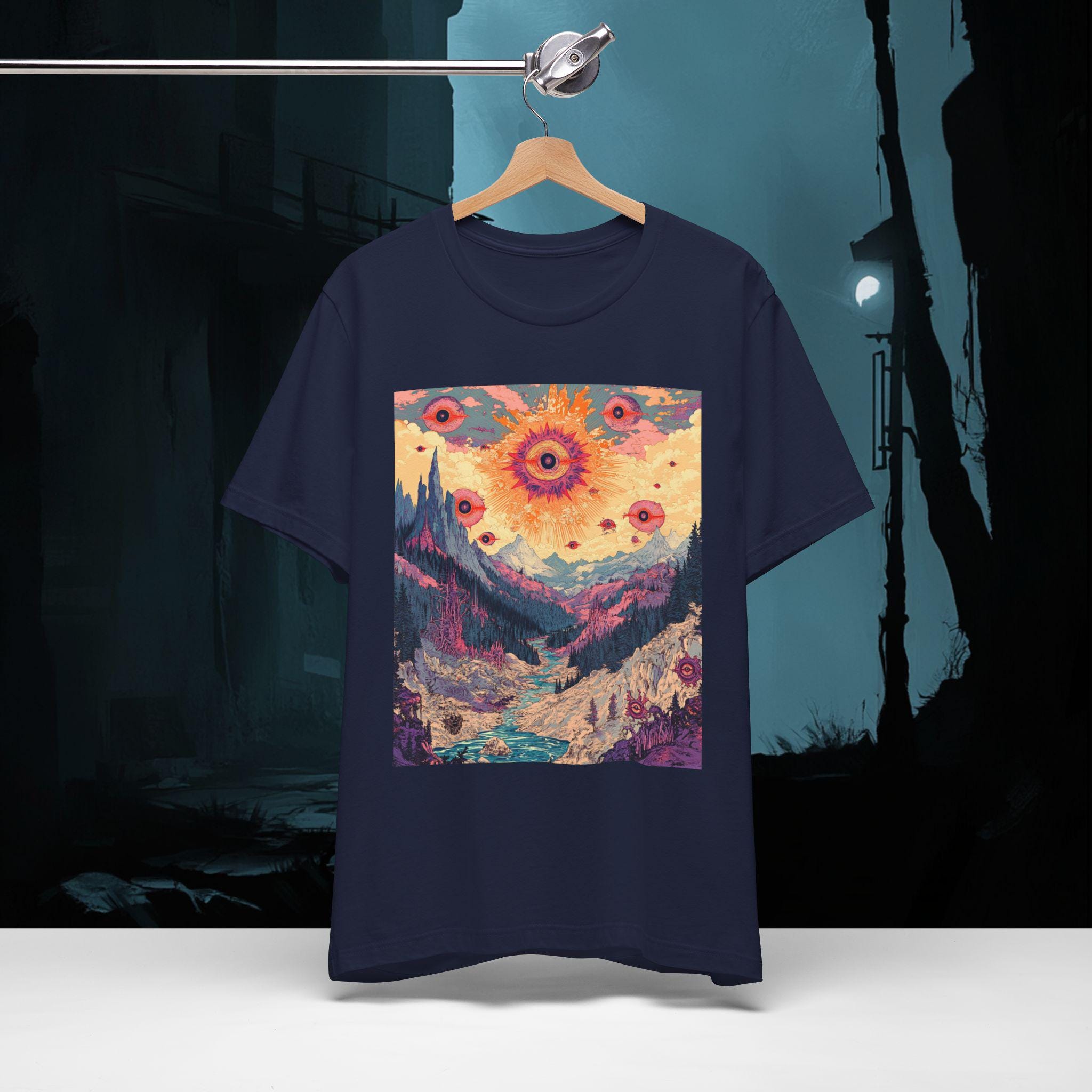 Cosmic Watchers Psychedelic T-Shirt | Trippy Apparel | Surreal Apparel | Eye Art Tee, Funky Vibe Clothing | Bella Canvas Shirt XS to 5XL