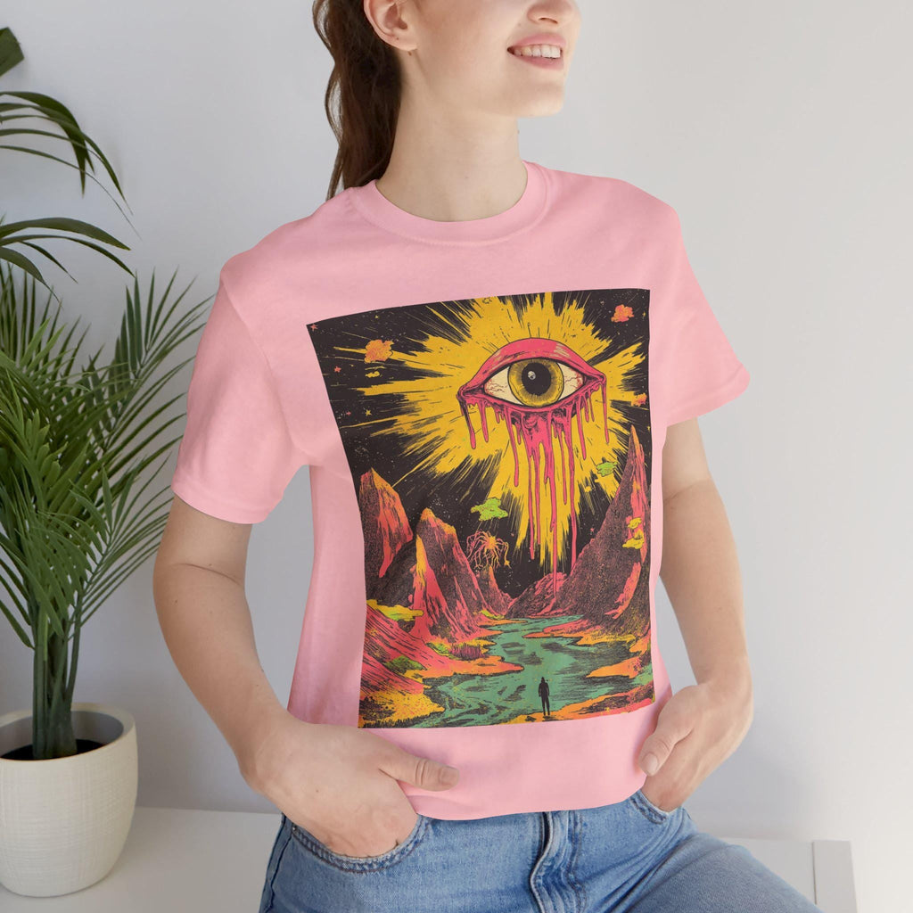 Melting Sun Eye T-Shirt | Psychedelic Apparel | Surreal Cosmic Drip Art, Trippy Vision Landscape | Bella Canvas Shirt XS to 5XL