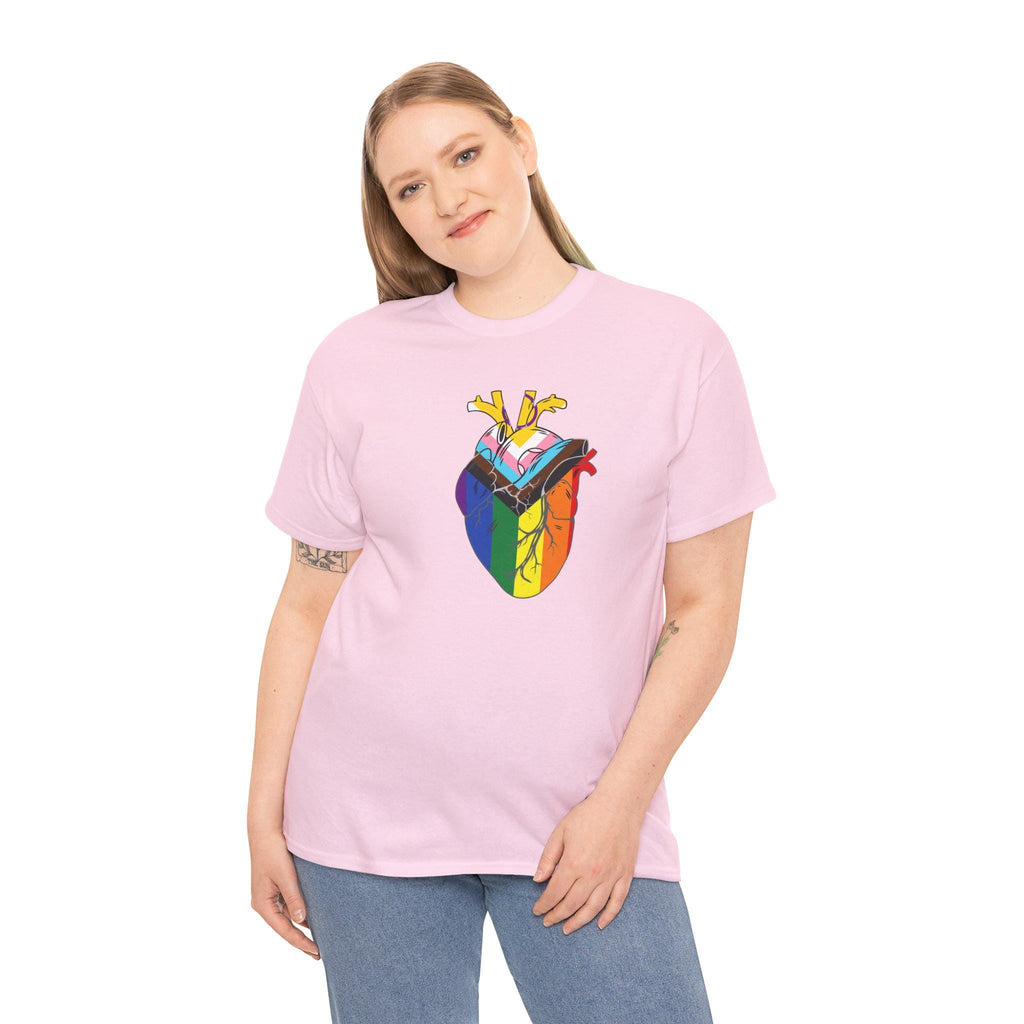 Customizable Pride Heart Tee, LGBTQ+ Shirt, Anatomical Heart, Medical Community Gift, Unisex Graphic Tee
