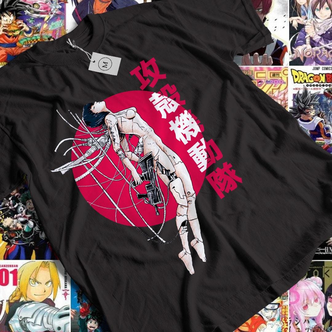 Ghost In The Shell Japanese Manga Anime Retro Gamer Cult Meme Movie Music Cool Gift Tee T Shirt, Manga Shirt, Japan