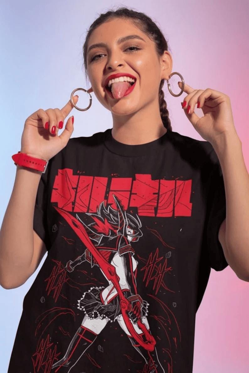 Unisex Kill La Kill Ryuko Matoi Anime T-Shirt, Manga Waifu Shirt Gift Tee T Shirt, Manga Shirt, Japan