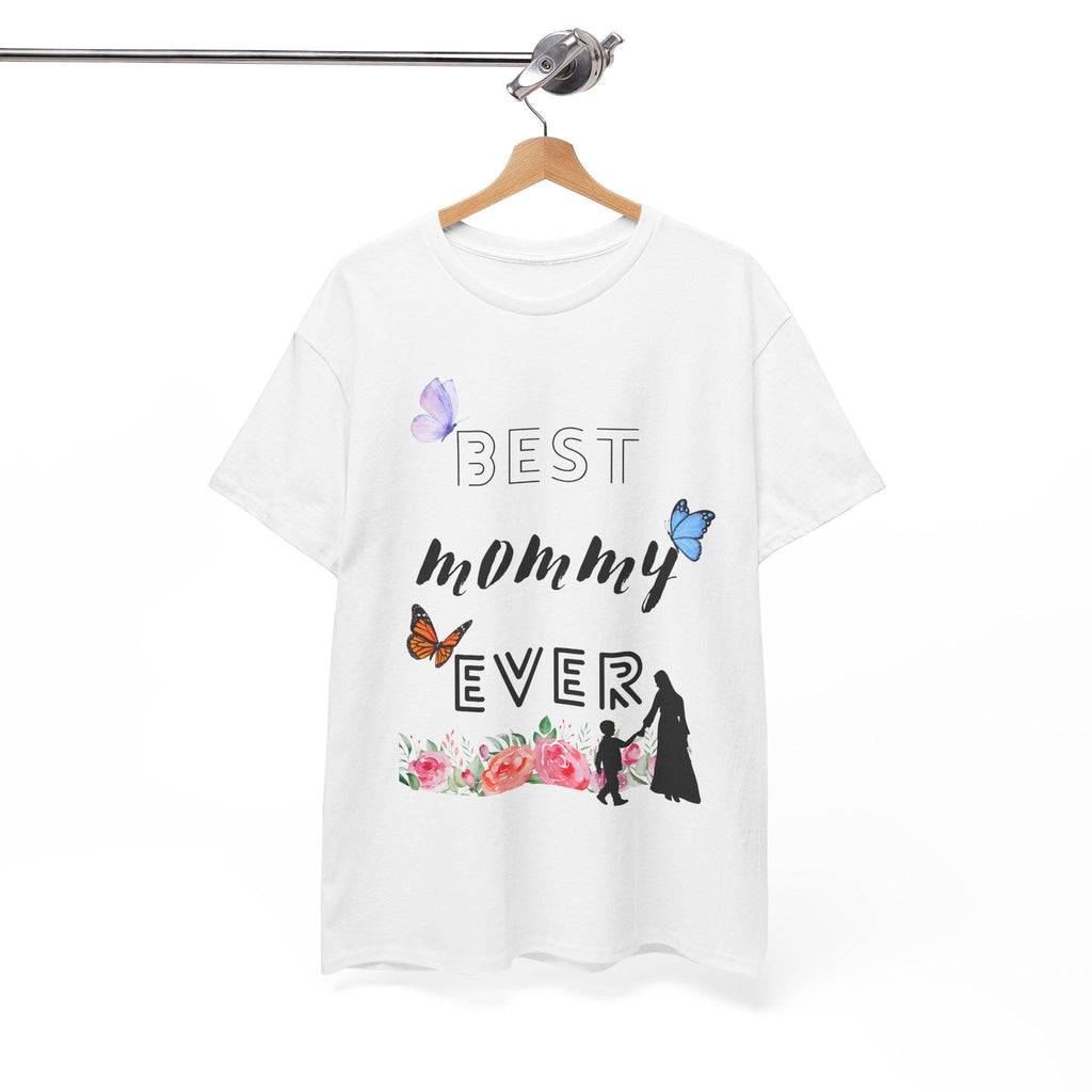Best Mommy Ever Unisex Heavy Cotton Tee, Perfect Gift for Moms, Mother's Day Gift, Casual Wear, Butterfly Design