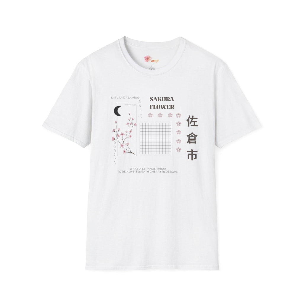Sakura Flower Unisex T-Shirt, Softstyle Tee for Spring, Japanese Cherry Blossom Shirt, Gifts for Nature Lovers, Casual Wear