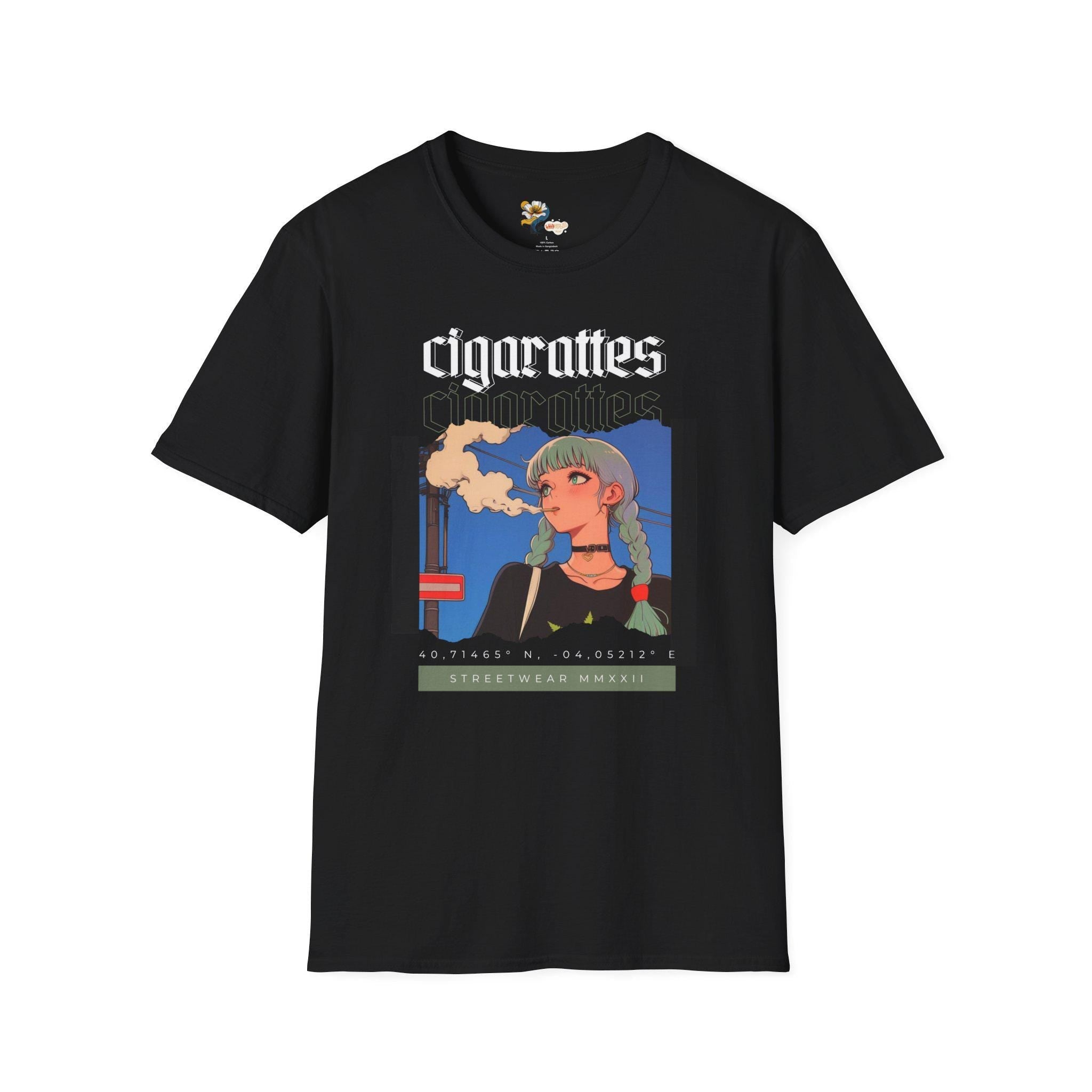 Trendy Graphic Cigarettes Design, Anime Streetwear Lovers, Smoker, Urban Outfit, Casual Style