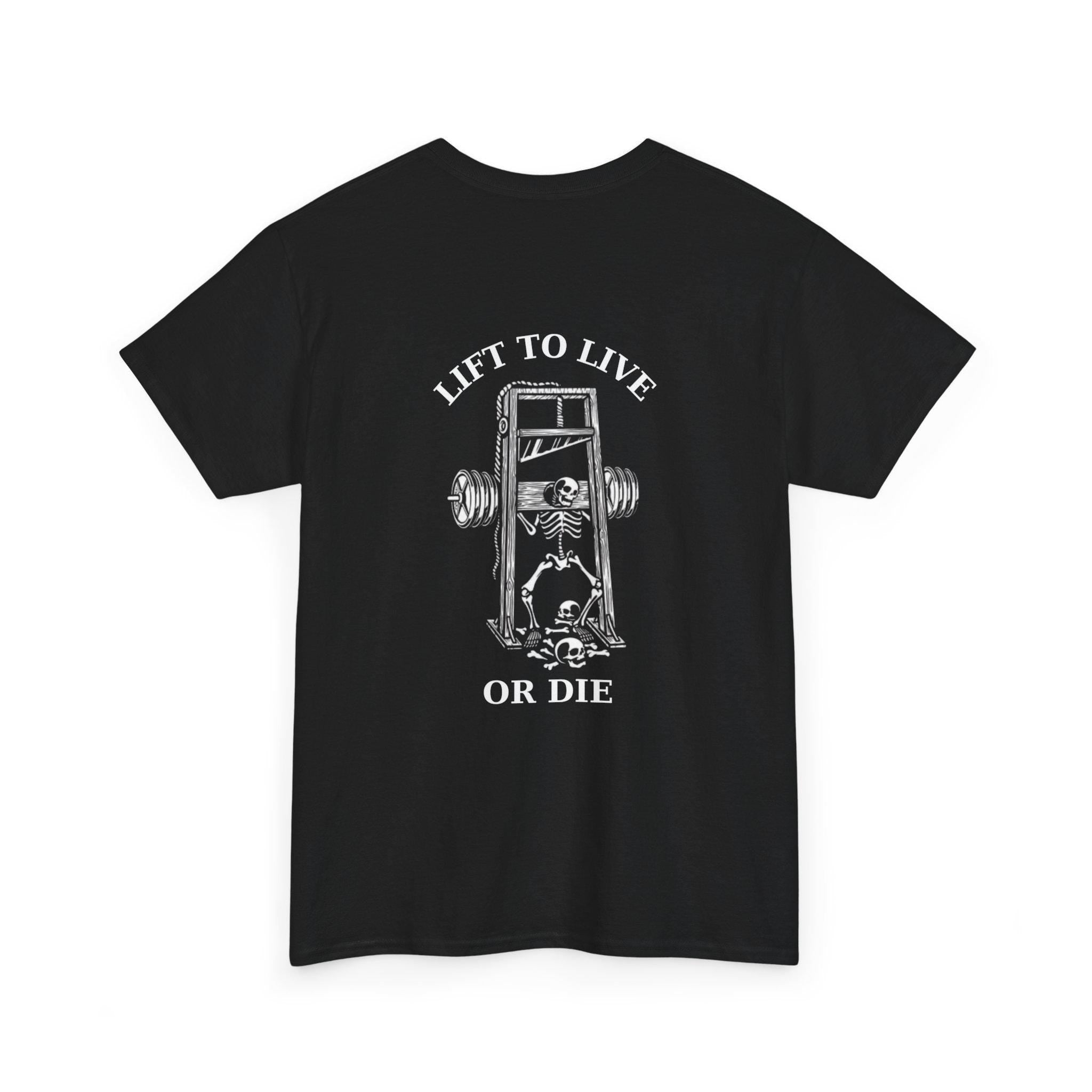 Lift to Live or Die Unisex Tshirt, Fitness Shirt, Gym Wear, Skull, Bodybuilding, Powerlifter Sportswear