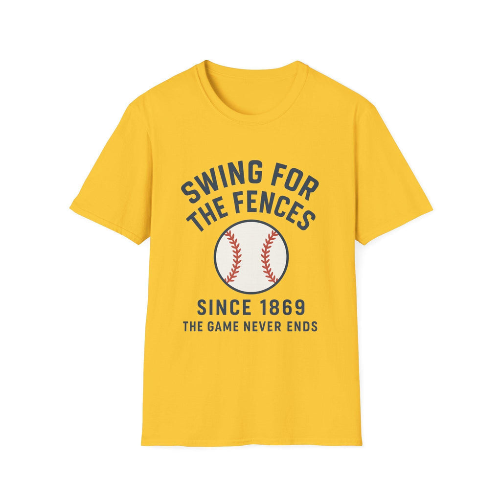 Baseball Fan T-Shirt, Swing for the Fences Tee, Sports Apparel for Game Day, Unisex Softstyle Shirt, Perfect Gift for Athletes, Sports