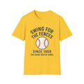Baseball Fan T-Shirt, Swing for the Fences Tee, Sports Apparel for Game Day, Unisex Softstyle Shirt, Perfect Gift for Athletes, Sports