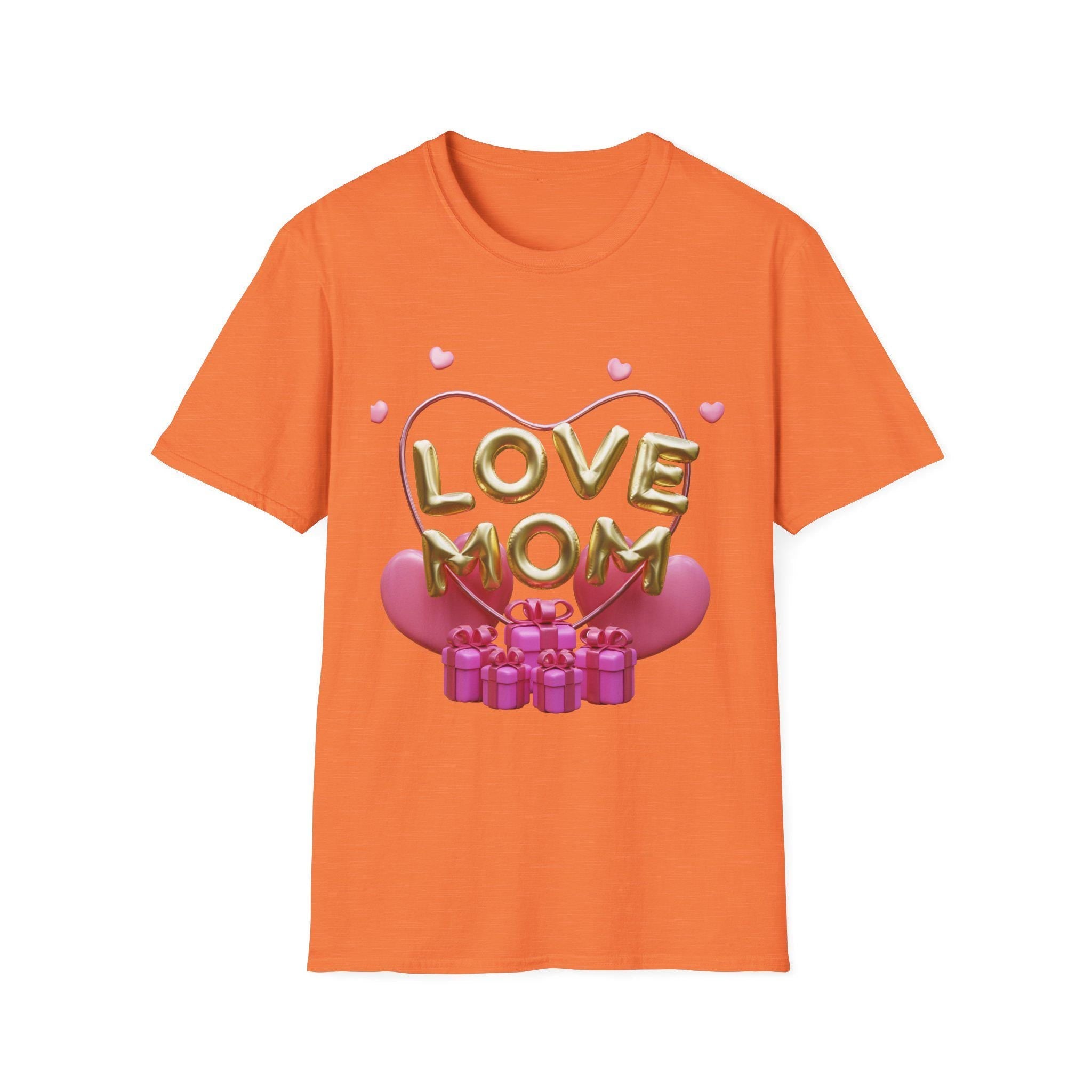 Love Mom Softstyle T-Shirt, Mother's Day Gift, Unisex Tee, Cute Gift for Mom, Family Reunion Apparel, Birthday Shirt,Mother's Day tshirt