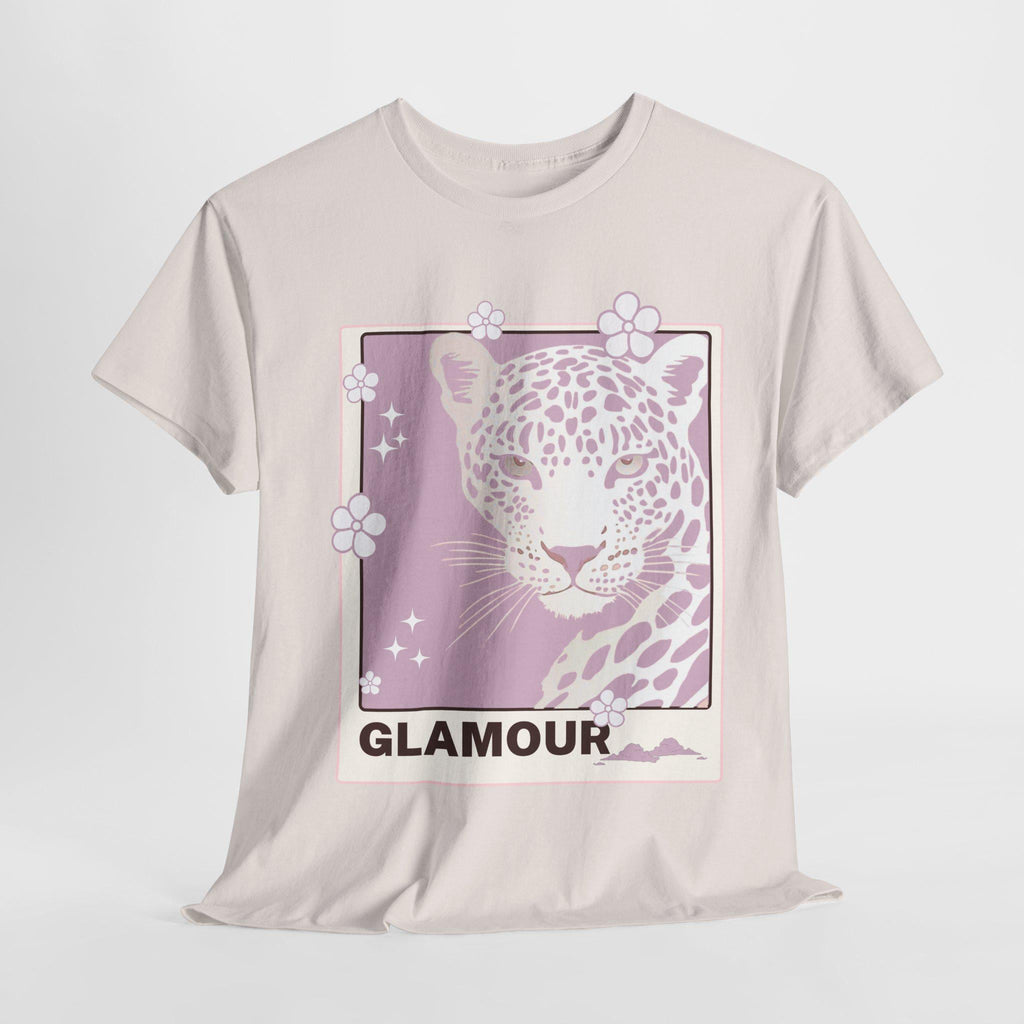 Glamour Leopard Unisex Heavy Cotton T-Shirt, Cute Tee, Fashion T-Shirt, Wild Animal Shirt
