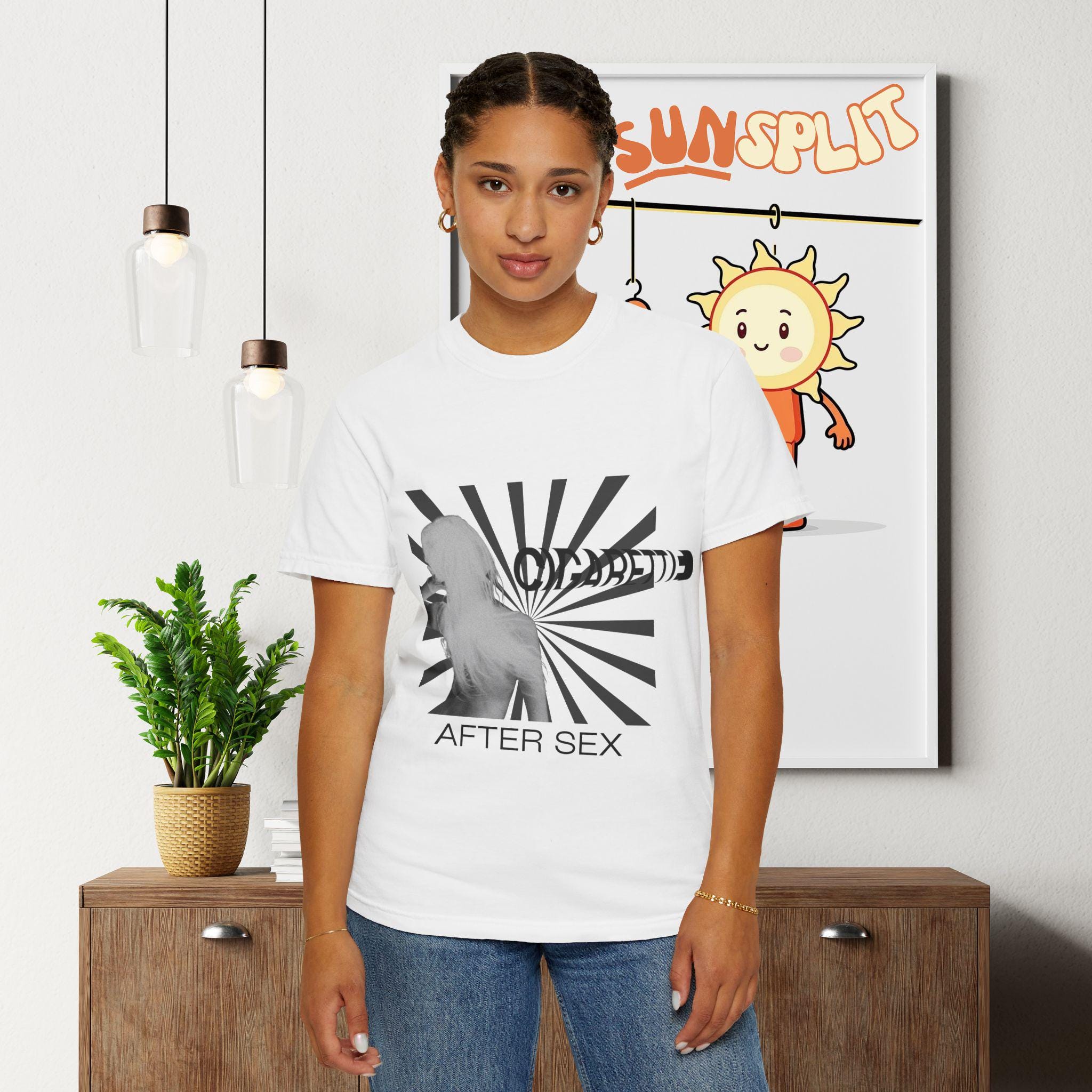 Cigarates After Sex Unisex Garment-Dyed T-shirt, Cozy Casual Wear,  Summer Vibe, Unique Statement Tee