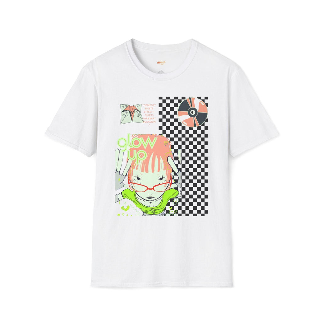 Glow Up Neon Girl Unisex Softstyle T-Shirt