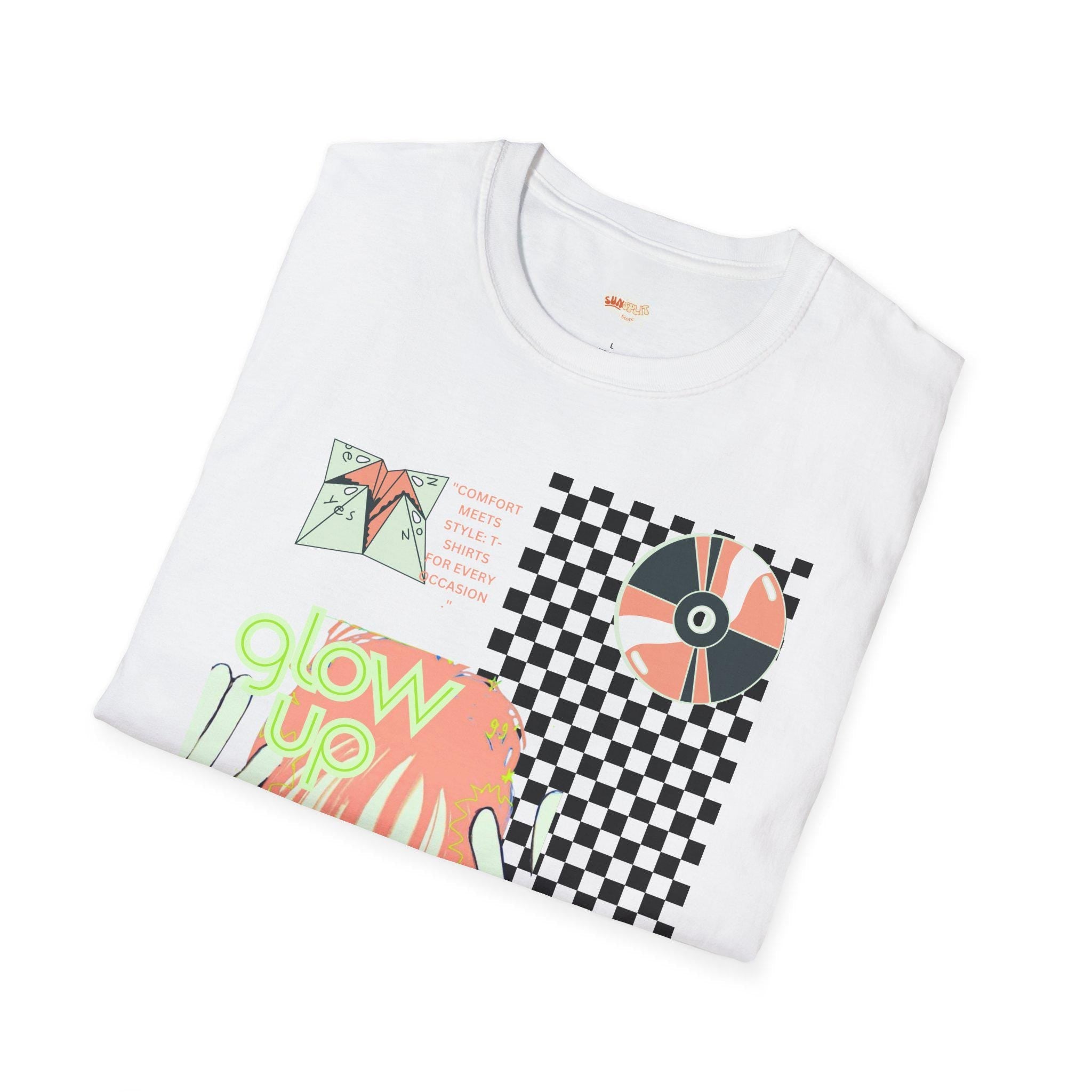 Glow Up Neon Girl Unisex Softstyle T-Shirt