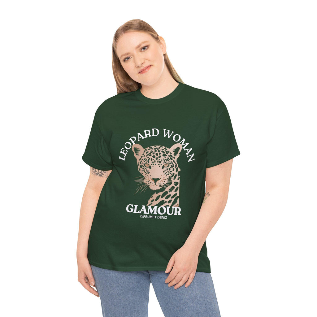 Leopard Woman Unisex Heavy Cotton T-Shirt,  Stylish Wildlife Shirt