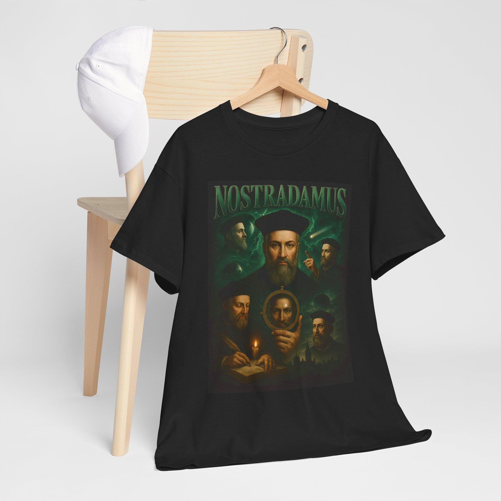 Retro Nostradamus Shirt, Unisex Cotton Tee, Astrology Gift, Psychic, Occult Fashion, Spiritual T-Shirt, Unique Graphic Shirt, Vintage-style