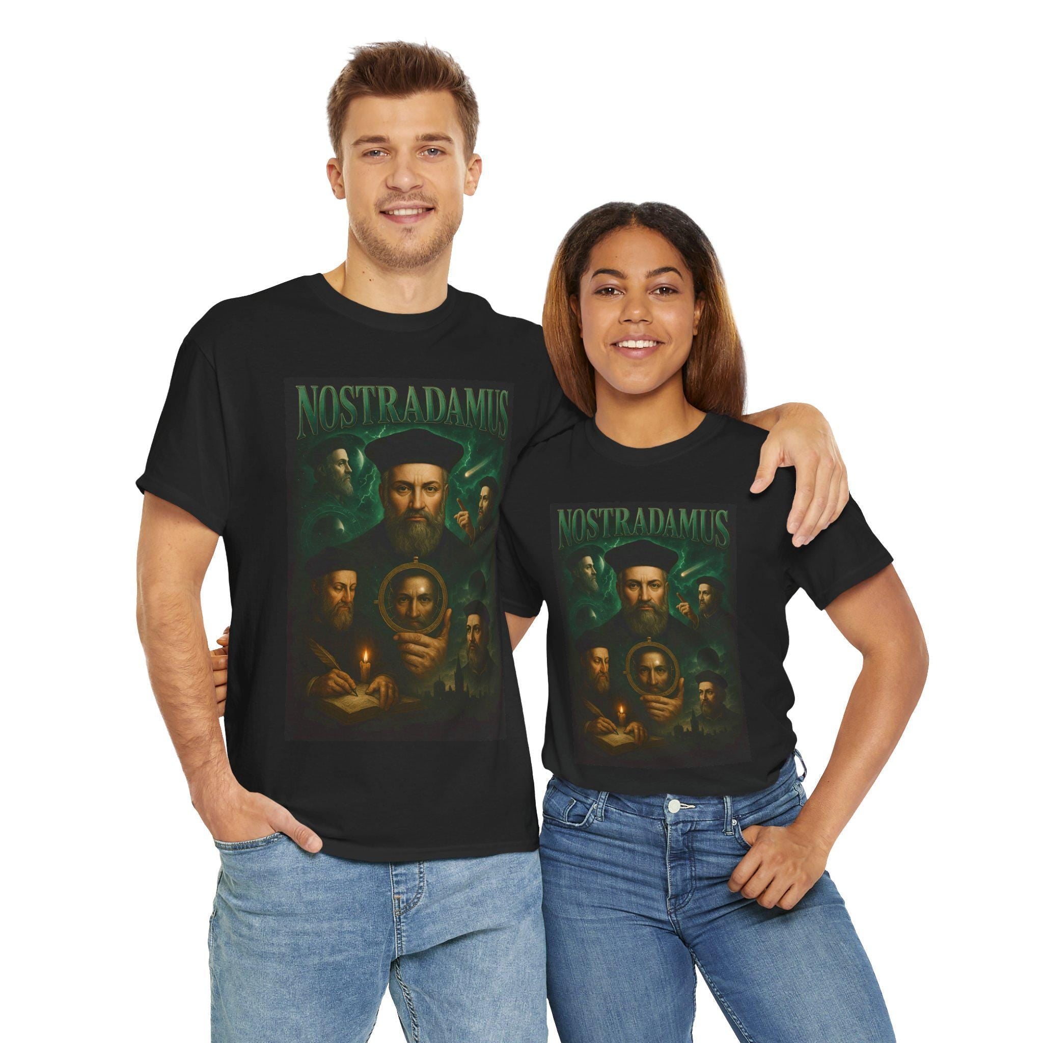 Retro Nostradamus Shirt, Unisex Cotton Tee, Astrology Gift, Psychic, Occult Fashion, Spiritual T-Shirt, Unique Graphic Shirt, Vintage-style