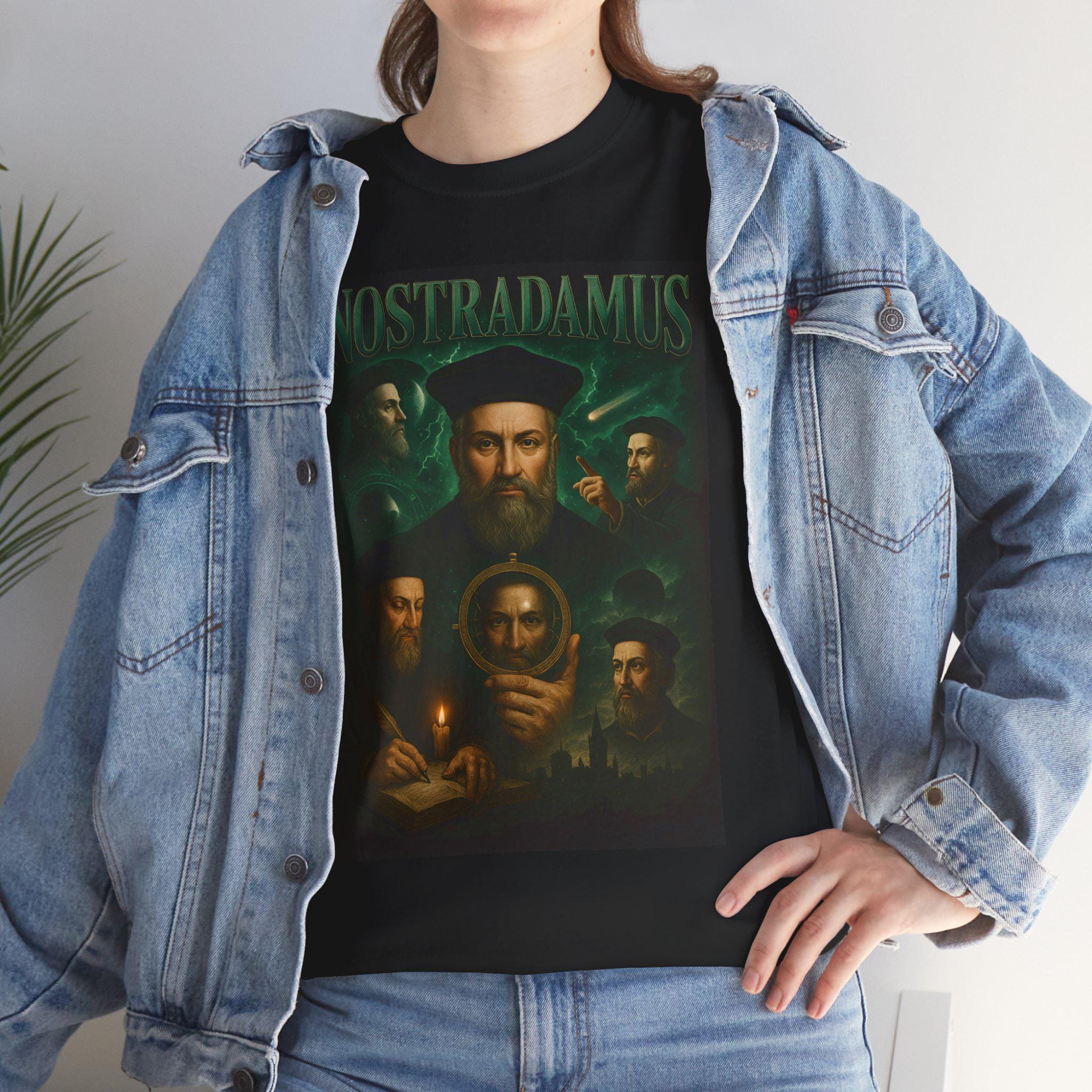 Retro Nostradamus Shirt, Unisex Cotton Tee, Astrology Gift, Psychic, Occult Fashion, Spiritual T-Shirt, Unique Graphic Shirt, Vintage-style