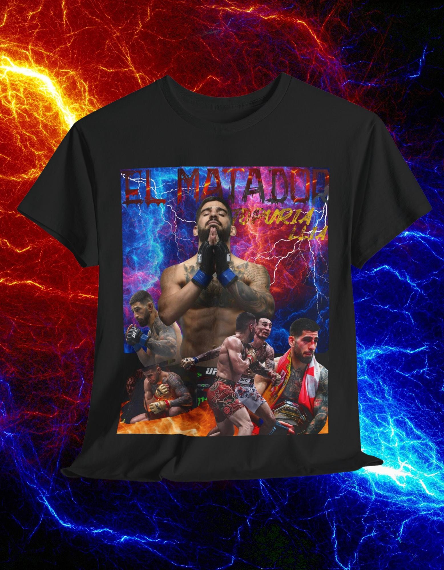 Ilia Topuria "el matador" t-shirt, ufc t-shirt, fan tee, martial arts shirts, 90's Retro Graphic Tee, UFC Fighter, mma, UFC Bootleg Tee