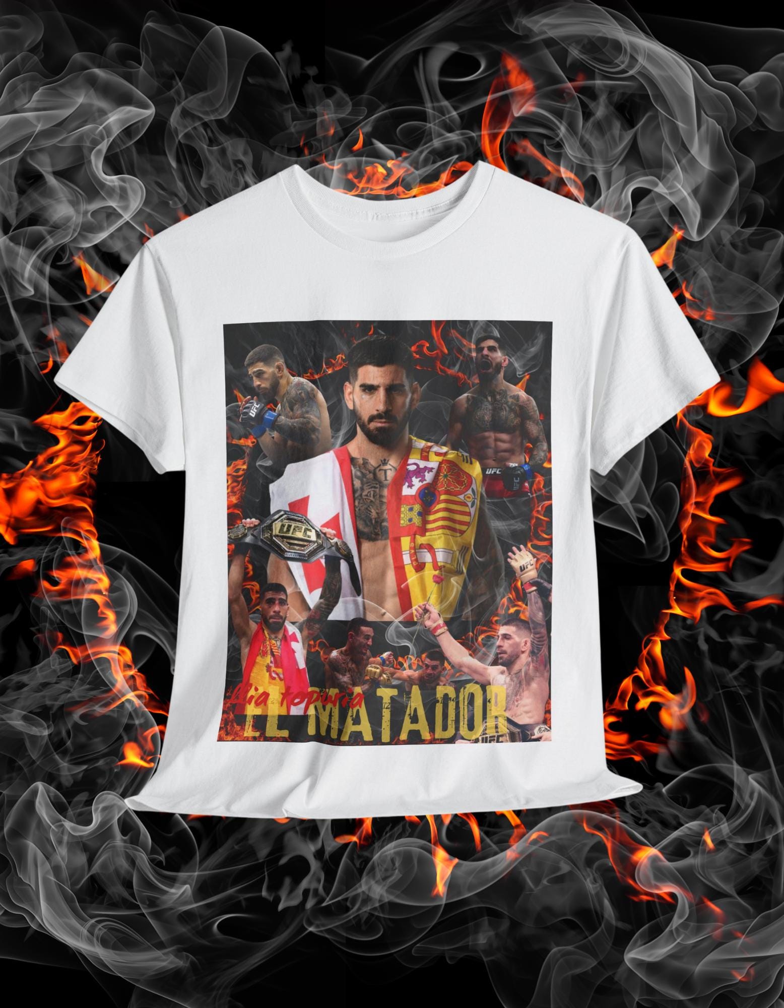 Ilia Topuria "el matador" t-shirt, fan tee, martial arts shirts, 90's Retro Graphic Tee, UFC Fighter, mma, UFC Bootleg Tee, ufc t-shirt