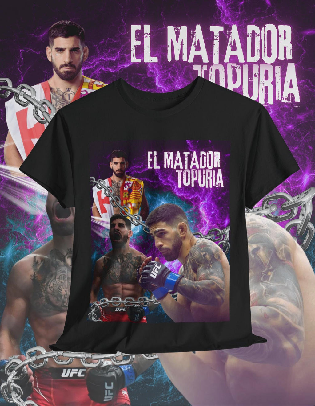 Ilia Topuria "el matador" t-shirt, fan tee, martial arts shirts, 90's Retro Graphic Tee, mma, UFC Bootleg Tee, ufc t-shirt, UFC Fighter