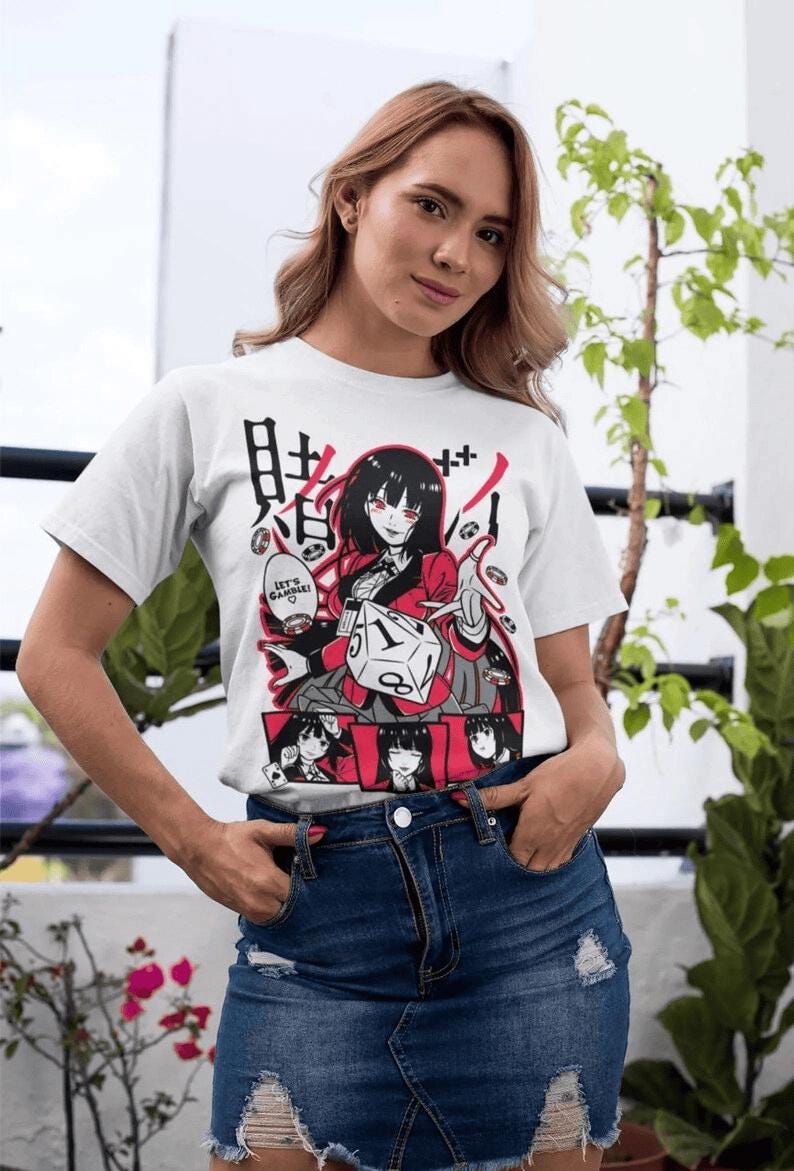 Mary Saotome Kakegurui Mary Saotome Harajuku Kawaii Clothing Vaporwave Shirt Gift shirt Kawaii shirt Graphic Anime Tee, Manga Shirt
