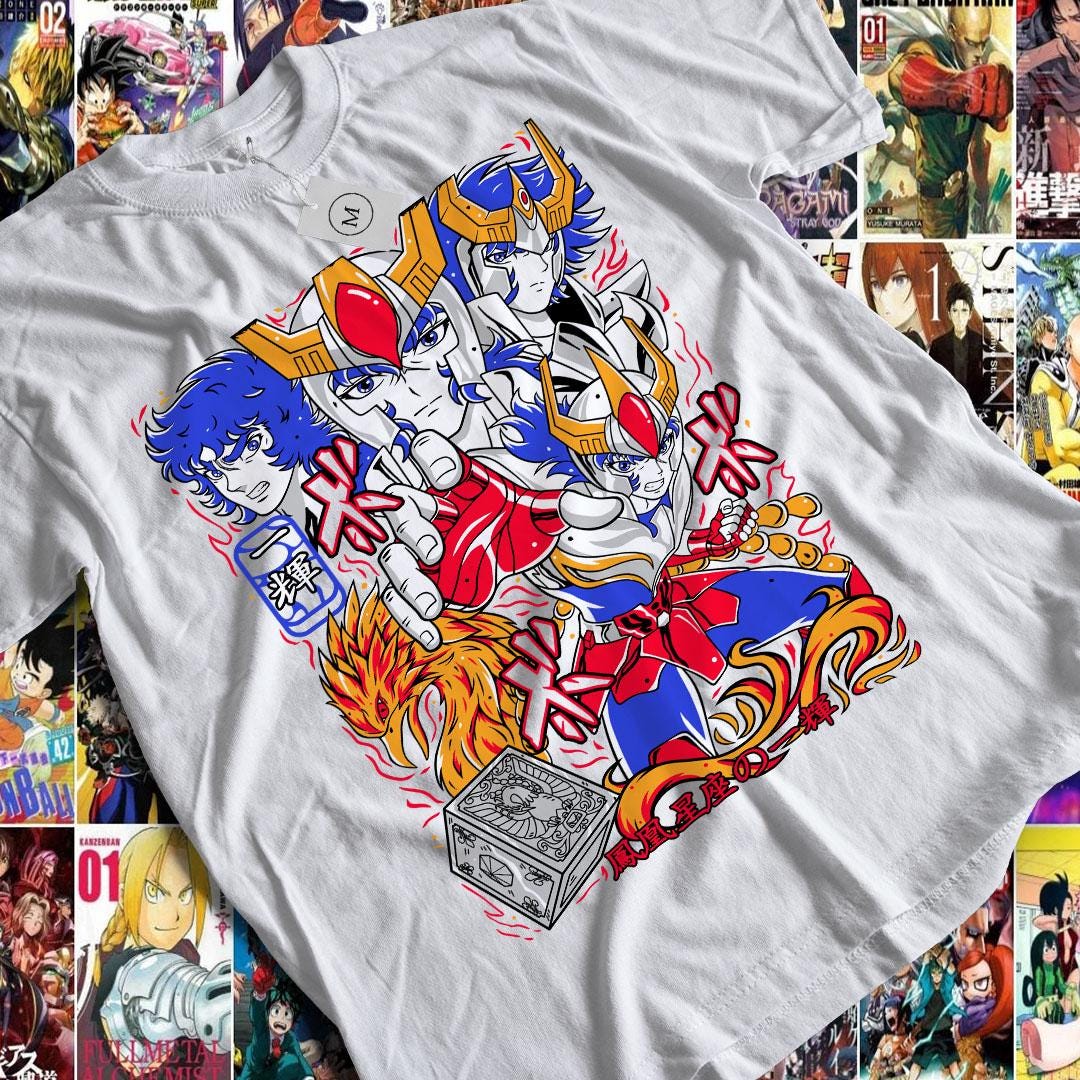 Knights of the Zodiac T-shirt,yoga,Leo Aiolia,Aries Mu, Exclusive Shirt, Graphic Anime Tee, Manga Shirt, Japanese Anime