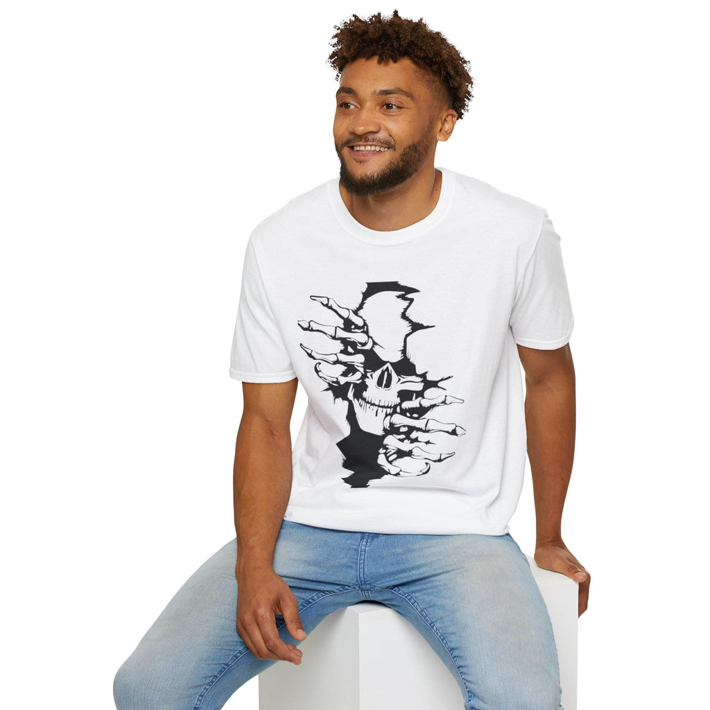 Unisex Softstyle T-Shirt skeleton picture t-shirt skull T-Shirt illustrated t-shirt skull art T-Shirt Skull Art Design front picture t-shirt