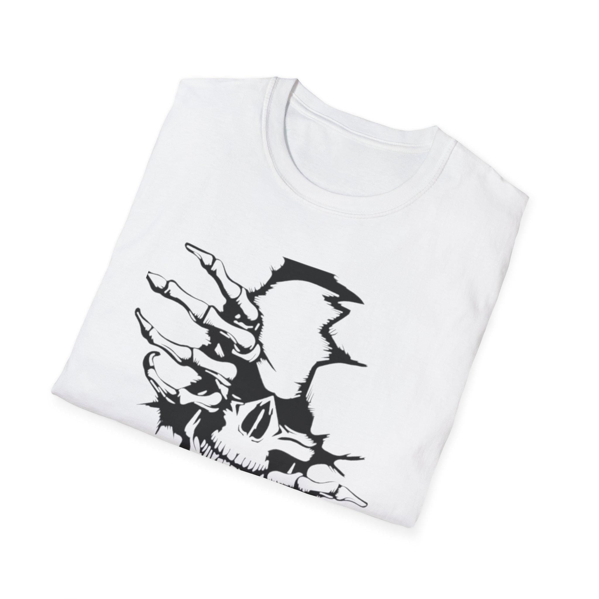 Unisex Softstyle T-Shirt skeleton picture t-shirt skull T-Shirt illustrated t-shirt skull art T-Shirt Skull Art Design front picture t-shirt
