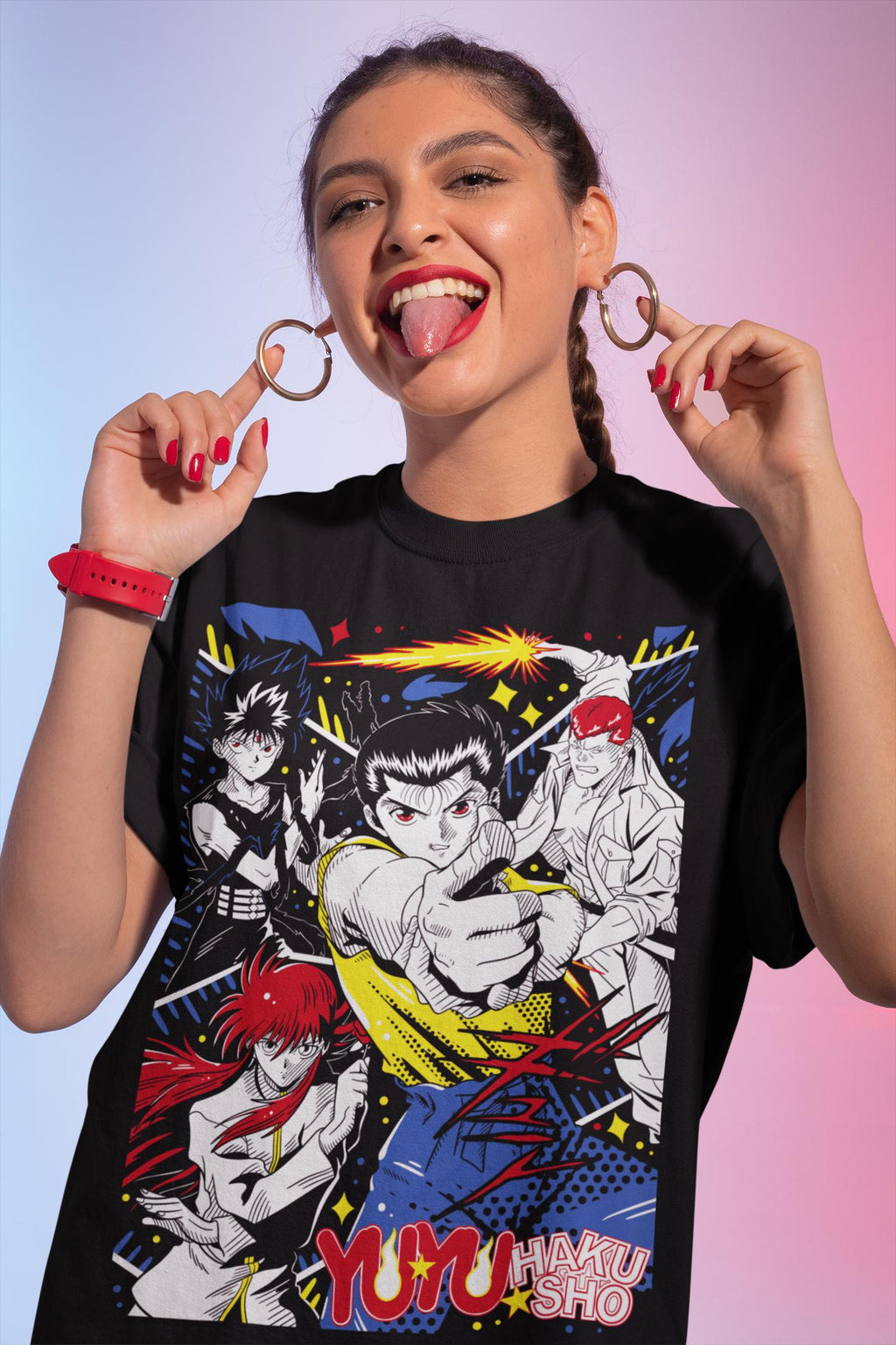 Unisex, Yu Yu Hakusho Shirt, Yusuke, Kuwabara, Kurama, Hiei, Sweatshirt, Anime, Manga, Hoodie, Hakusho Hoodie, Anime Hoodie, 90s anime