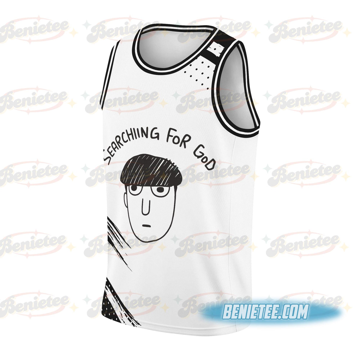 Searching For God Japan Psycho Jersey, Anime Mob Funny Tokyo Japanese Weird Harajuku Streetwear Jersey