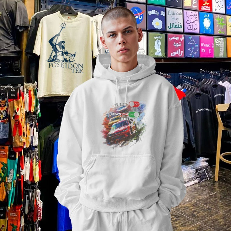 Jerk Off Racism Racing On T-shirt