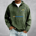 Los Angeles Chargers Half-Zip Denim Hoodie for Fan