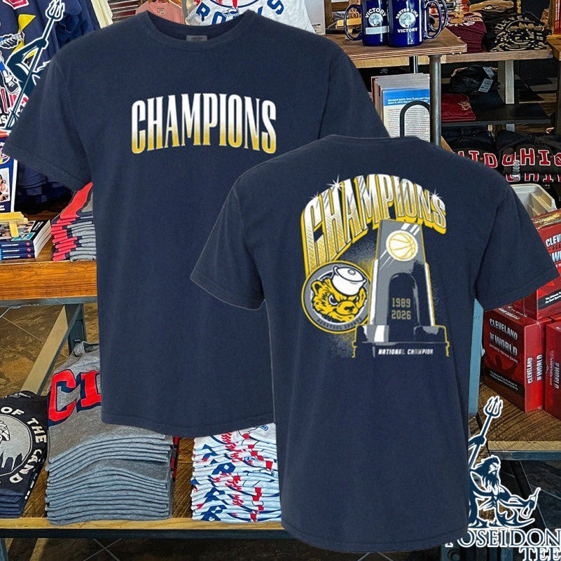 Michigan Wolverines 2026 Ncaa Di Men’s Basketball National Champions Trophy T-shirt