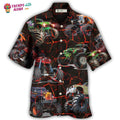Monster Truck Lava Style Hawaiian Shirt - Trendy Aloha