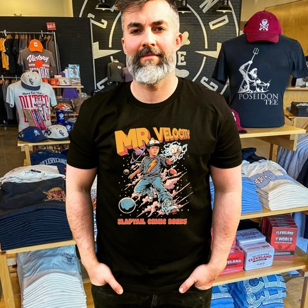Mr. Velocity Slapyail Comic Books Baseball T-shirt