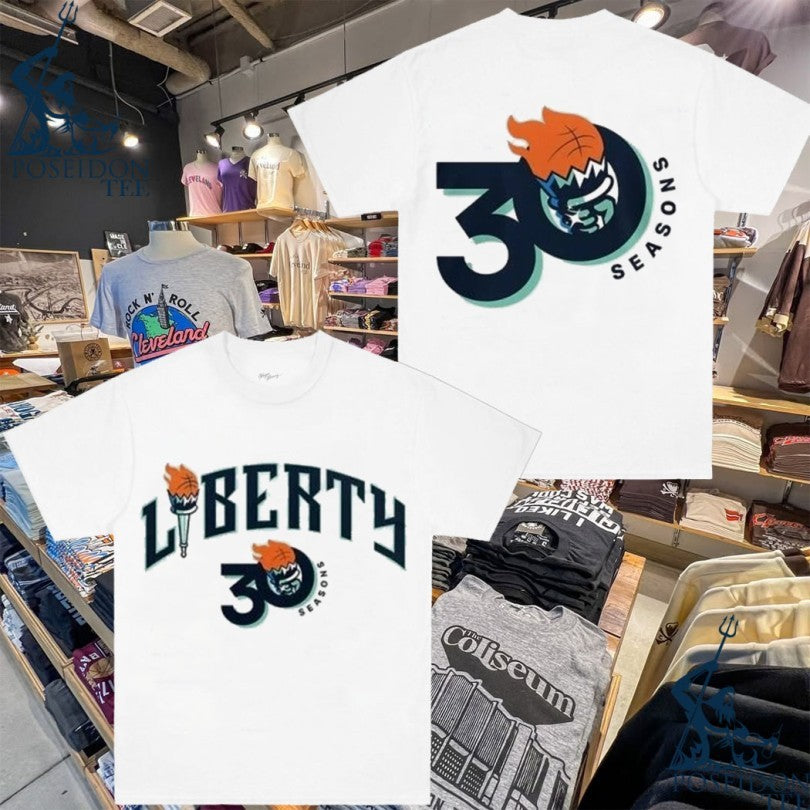 New York Liberty Anniversary 30 Seasons Of Lighting It Up 2026 T-shirt