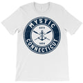 mystic connecticut ct vintage boat anchor & oars t shirt T-Shirt