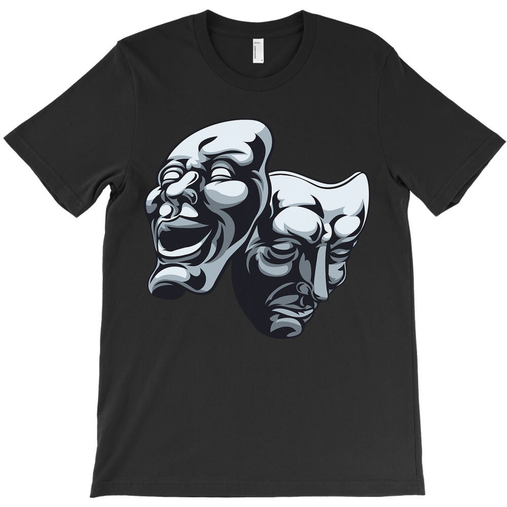 Drama Theater Masks Comedy and Tragedy Design T-Shirt